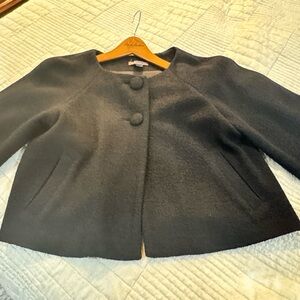 Kenar Black Wool Cape Jacket
Boucle cropped blazer